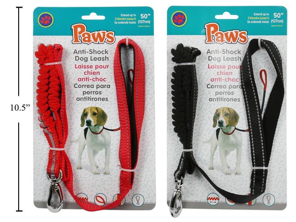 PAWS Anti-Shock Dog leash 38'  , 2/s, tie-on-card, (HZ)