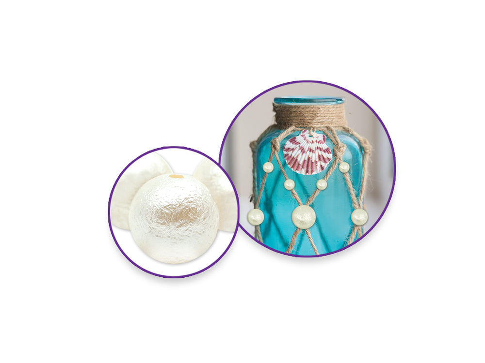 Pearl Beads: Acrylic Textured Effects Ivory 35g F) 16mm