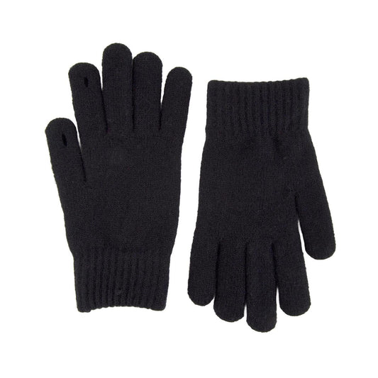 NordicT. Knit Glove w Finger Slit, Ladies, touch finger, Black , hc
