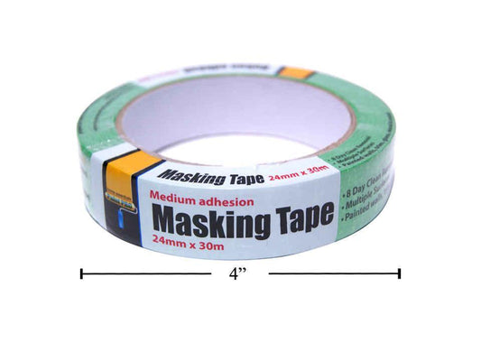 H.E. Paint Pro, 24mm x 30m Green Masking Tape, printed shrink wrap