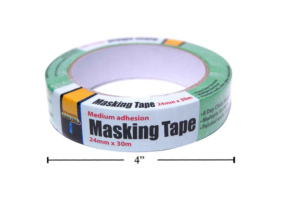 H.E. Paint Pro, 24mm x 30m Green Masking Tape, printed shrink wrap