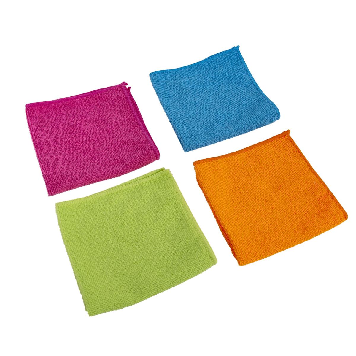 L.Gourmet, 4-pk Microfibre Dish Cloth,11.75"x11.75",header card