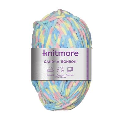 CANDY KNITTING YARN-WHITE/BLUE 300g/197yards