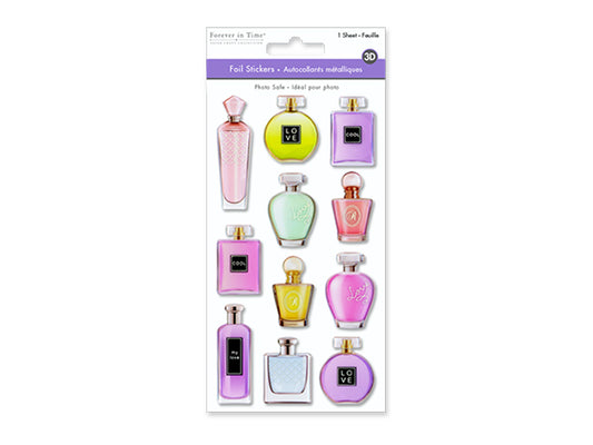 Paper Craft Sticker: 3.8"x6.9" 3D Foil Ombre E) Perfume