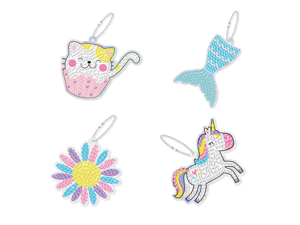 Krafty Kids Kit: Diamond Painting DIY Keychain Kit Assorted 1 eax4styles B) Fantasy Frolic