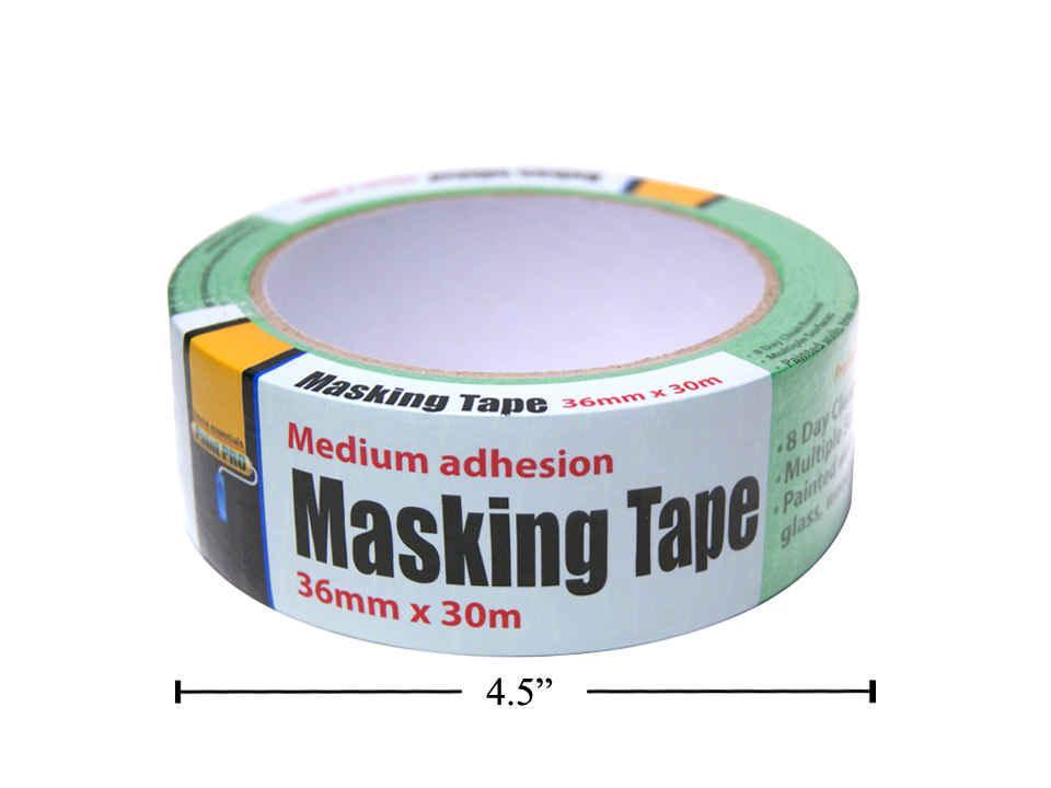 H.E. Paint Pro, 36mm x 30m Green Masking Tape, printed shrink wrap