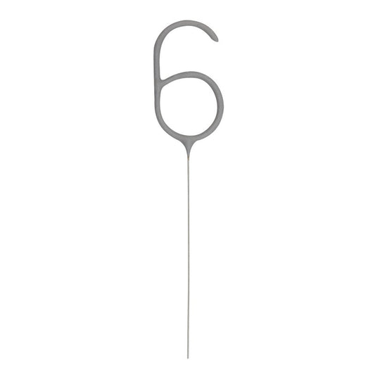 Number 6 Silver Sparkler  7"