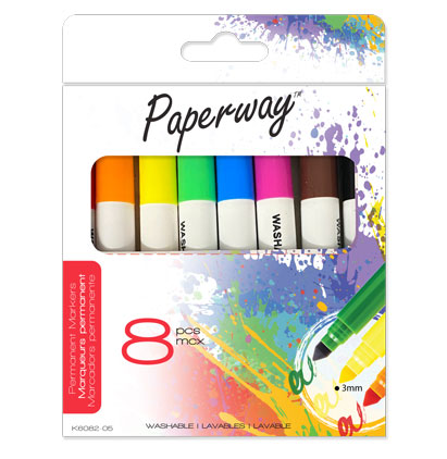 COLOR MARKERS - 8 JUMBO