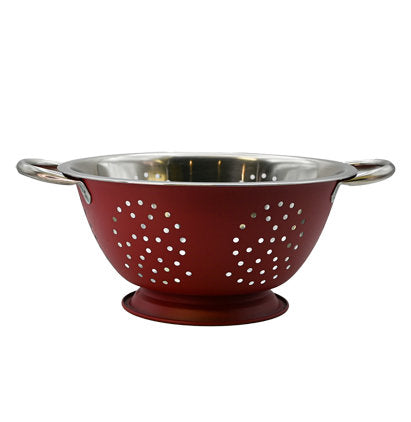 STAINLESS STEEL COLANDER-24 CM-RED