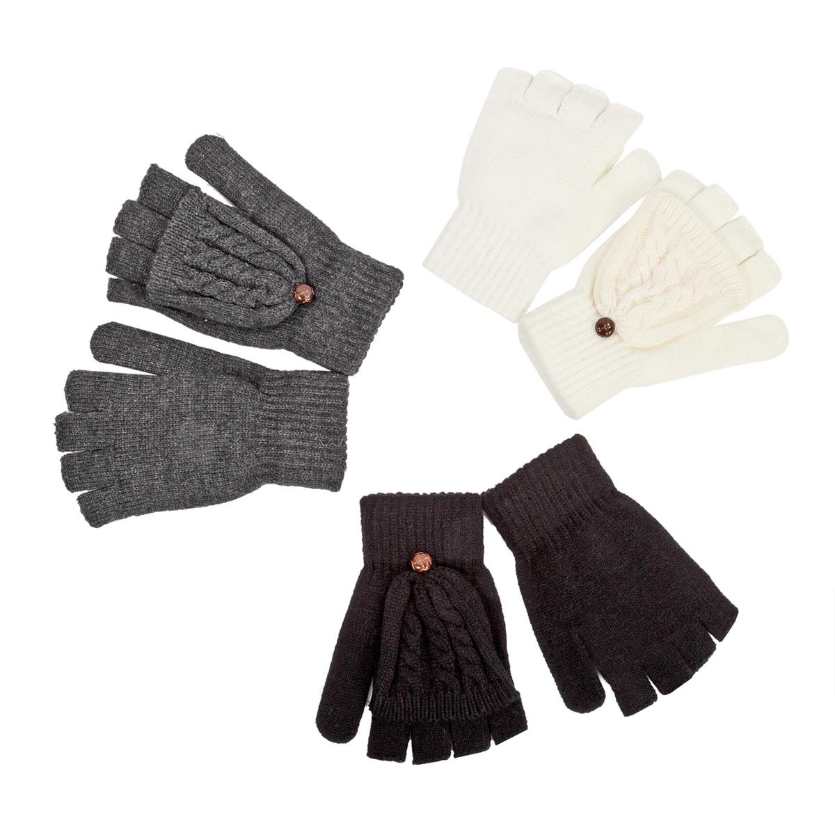 Nordic T. Ladies Fingerless Gloves 3/C, One Size, header card, j-hook