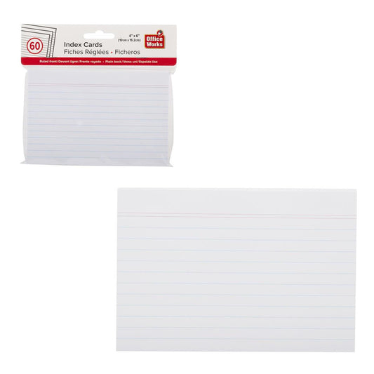 O.WKs. 60-pc 4"x6" Index Cards, Pbh (SY97647)