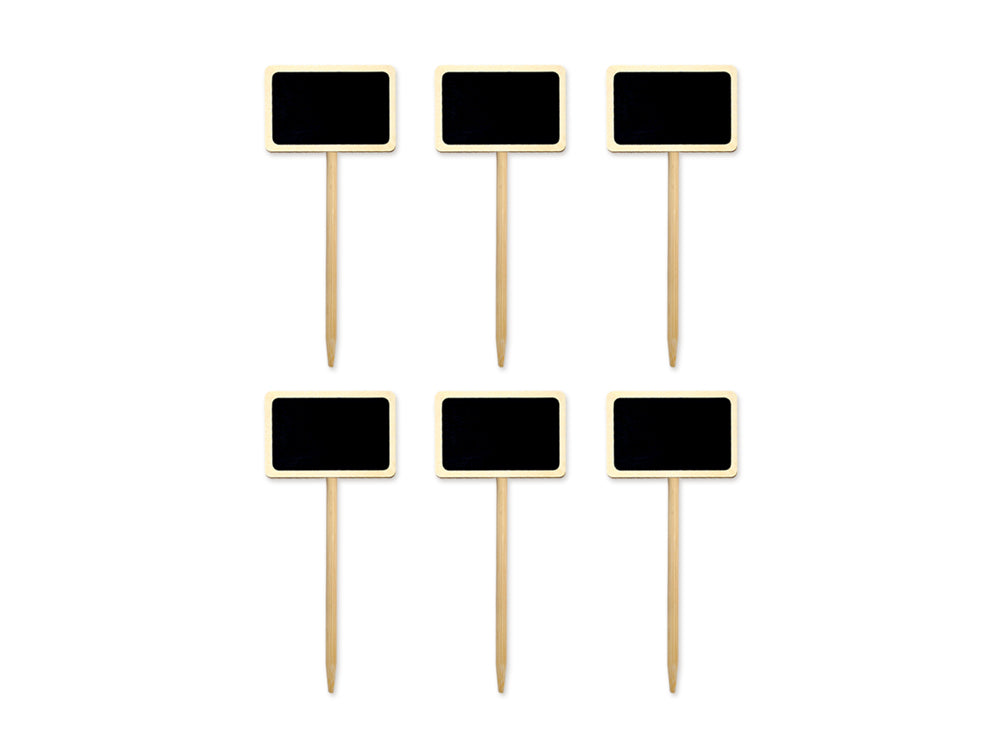 Craft Decor: Chalk-It-Up Wood Stakes 5cmx3.5cmx12cm 6pc A) Natural Rectangle Border