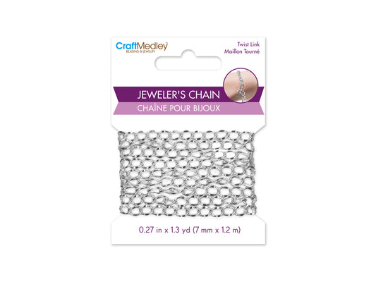 Jewelry Findings: 7mm Jeweler's Chain 1.2m A) Silver