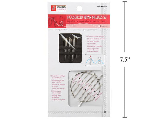Sewing E. 18-pc Repair Needles Set,  Household, back card