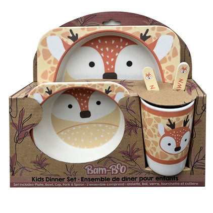 *KIDS BAMBOU DISH SET 5PCS-REINDEER 26*7*23CM