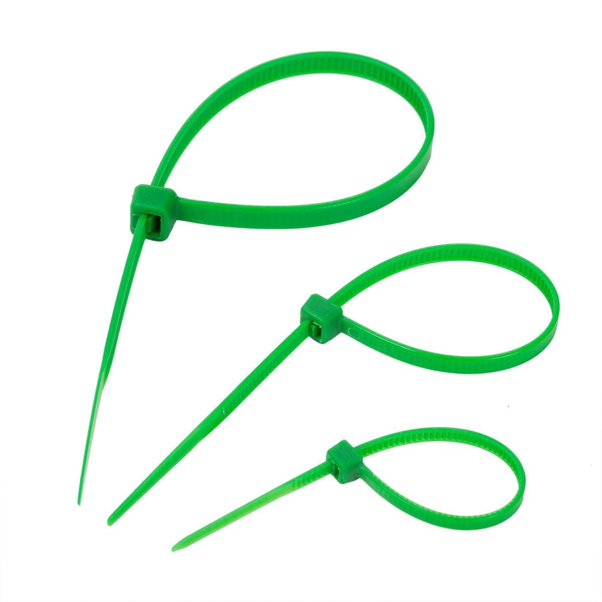 Garden E. 50pcs Green Cable Ties,  pvc bag w/header