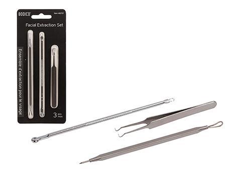 Bodico 3pc SS Facial Extraction Set double blister
