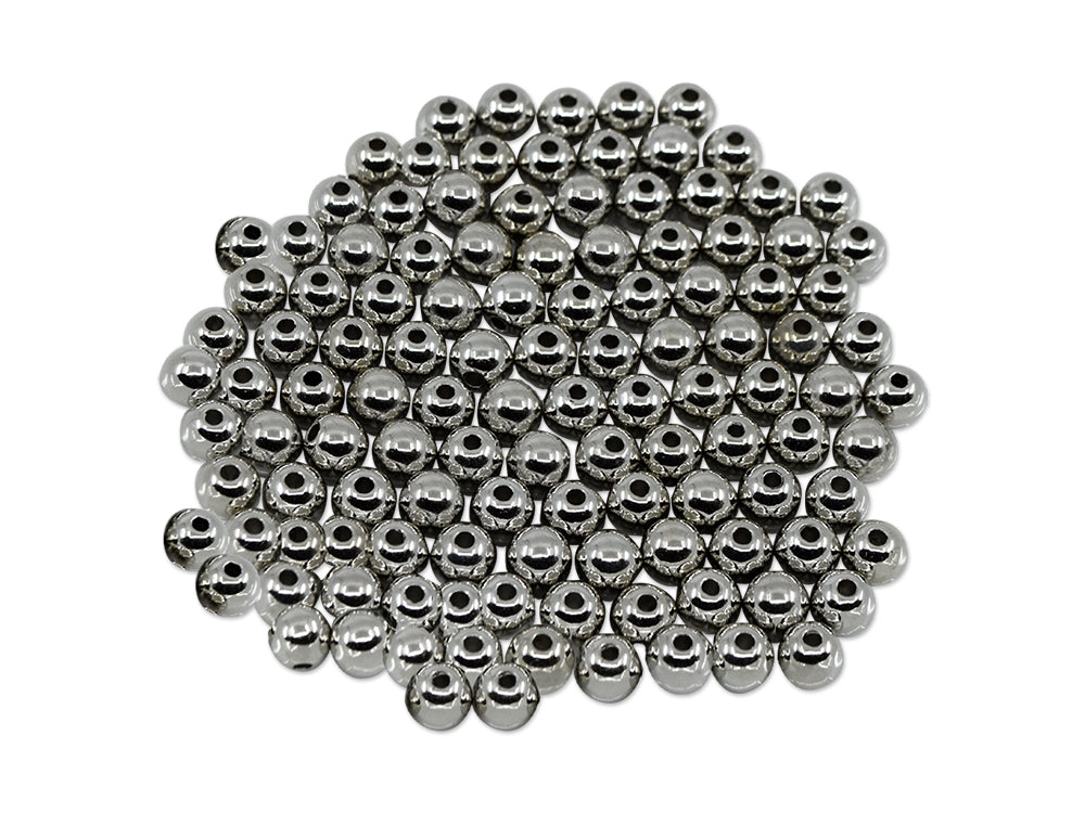 Metal Effect Beads: 8mm Luster Electroplated Round 30g A) Titanium