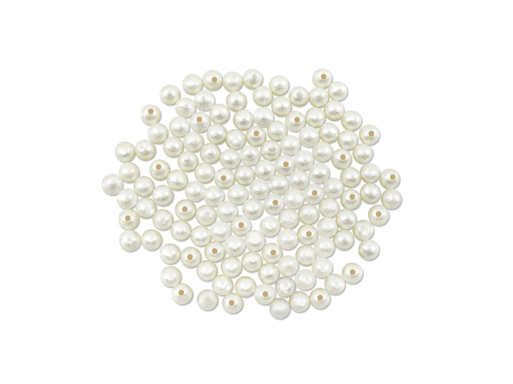 Pearl Beads: Acrylic Textured Effects Ivory 35g B) 8mm