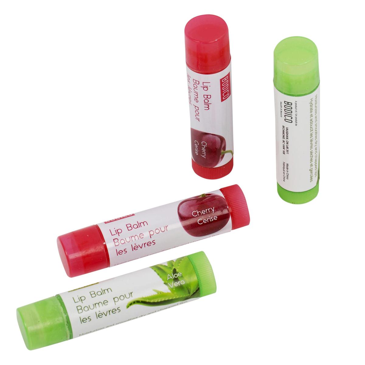 Bodico 2-pc Lip Balm Stick,3 styles Aloe, Strawberry, Cherry