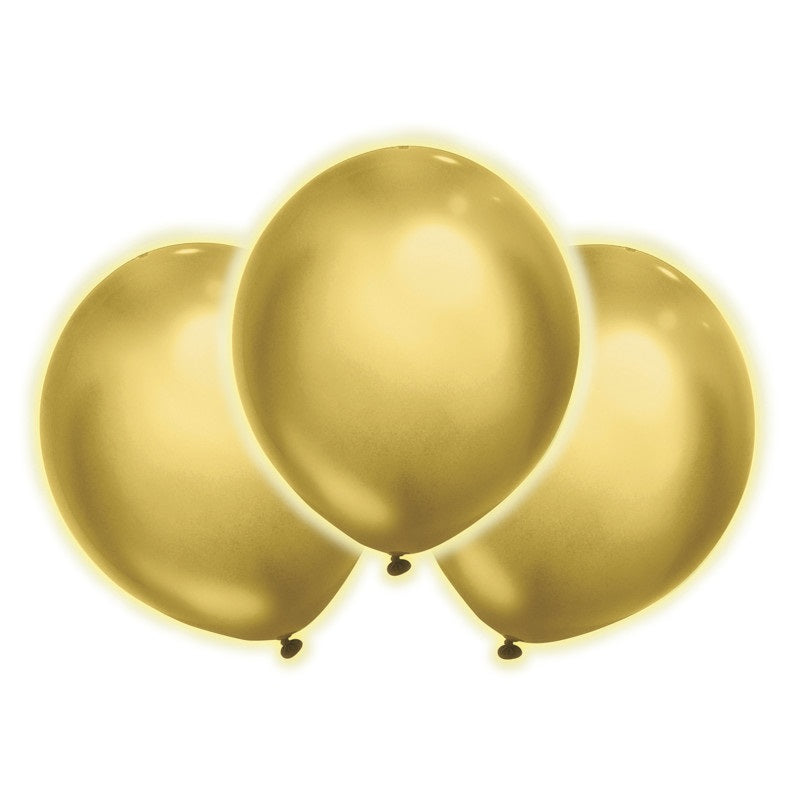 Illooms Solid Gold Light Up Balloons  12ct