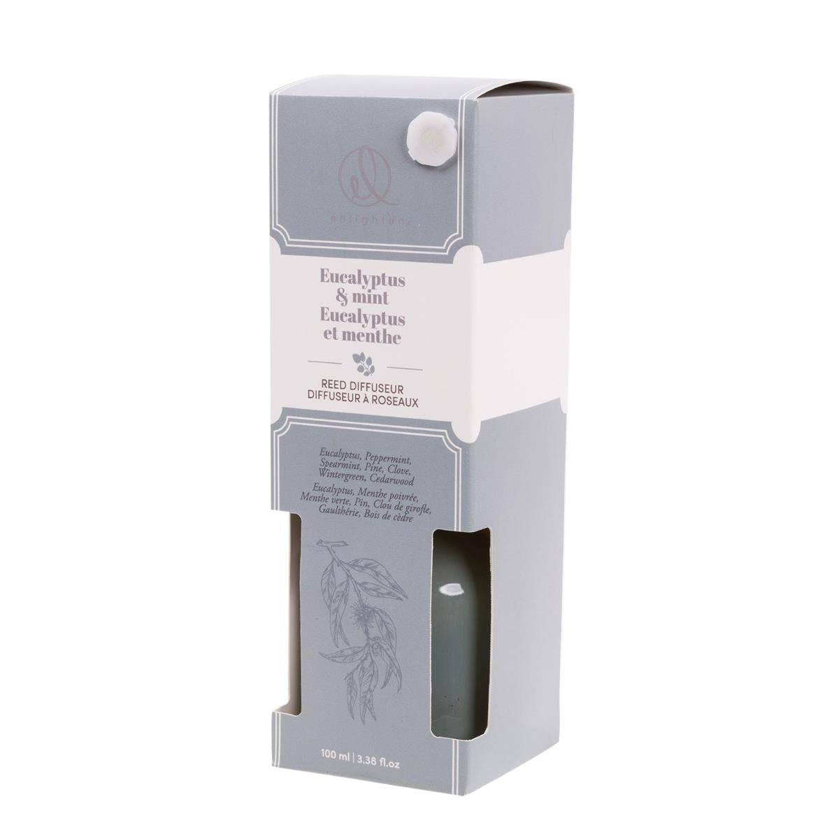 Enlighten 100ml Reed Diffuser, Eucalyptus + Mint, Gift Boxed
