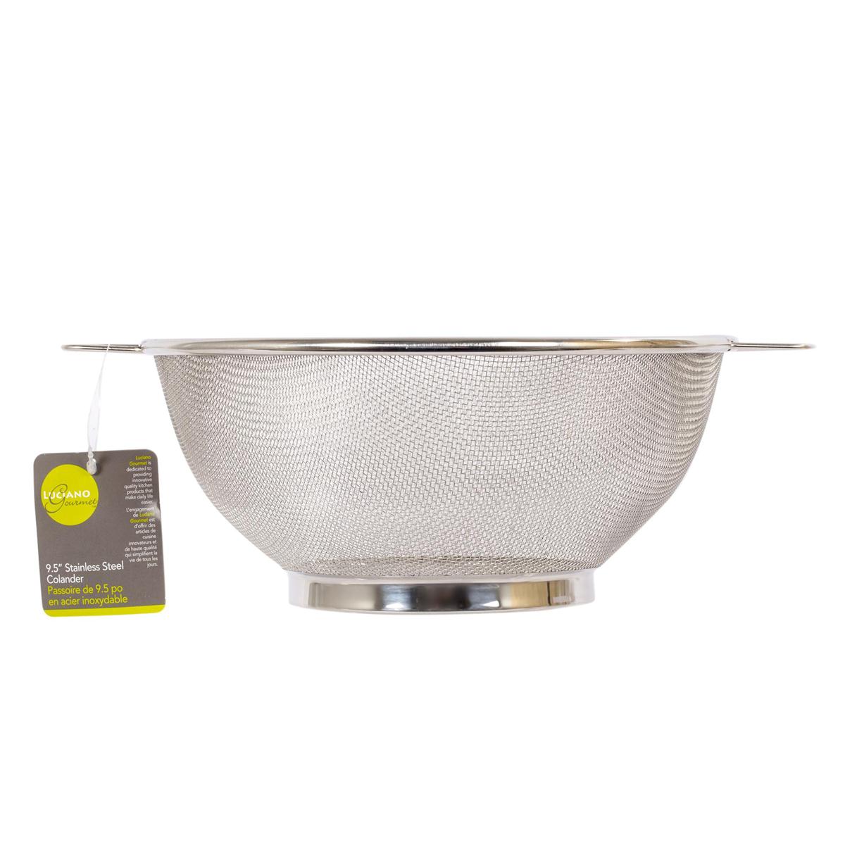 L.Gourmet 9.5" S.S. Mesh Colander, hangtag (CP) (=#80378-HC)