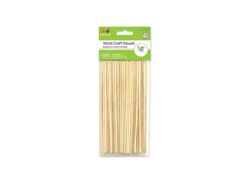 Craftwood: 6" Natural Thin Bamboo Dowel x140 (2.5mm thick)