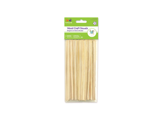 Craftwood Natural Bamboo Dowels 6 Inch 2.5mm Thick Set of 140 DIY Craft Sticks for Projects