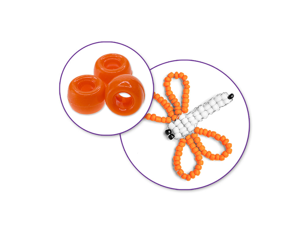 Pony Beads: 9mmx6mm Barrel Standard x175 M) Orange