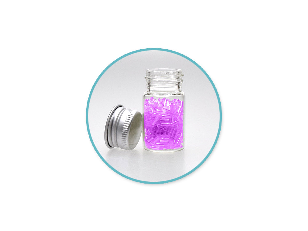Glass Bottles: 22x40mm (9ml) Mini Containers w/Matte Aluminum Cap x5