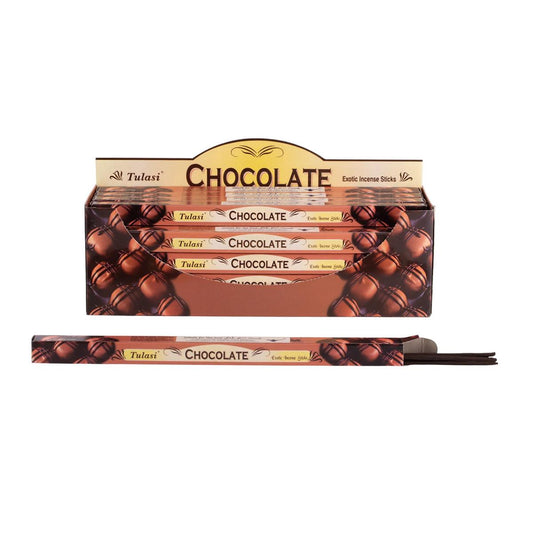 Tulasi, 9" 8 pcs, Incense Sticks, Chocolate, 25/display box