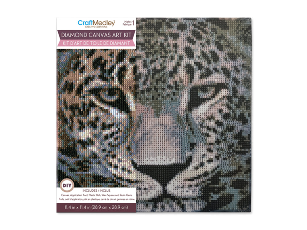 Stretch Artist Diamond Painting Canvas Kit: 11.4"x11.4" Primed Back-Stapld A) Leopard