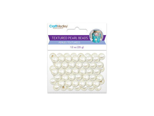 Pearl Beads Acrylic Textured Effects Ivory 10mm 35g DIY Jewelry Making Craft Beads