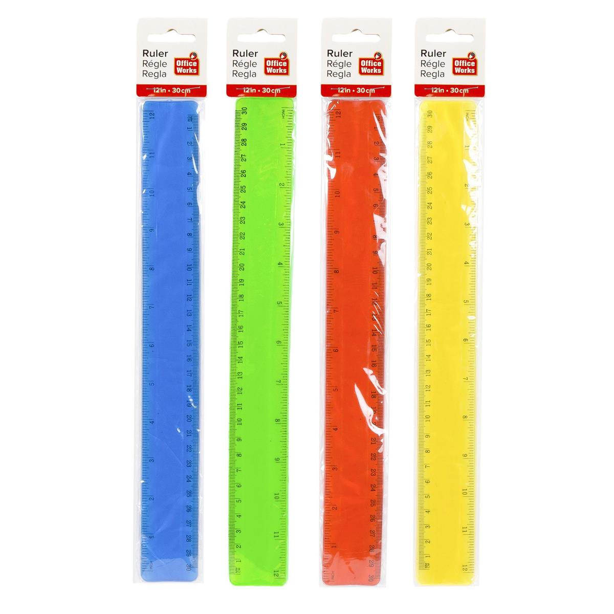 O.WKs. 12" Bendable Soft Ruler, 4 Colours, pbh (A115611)