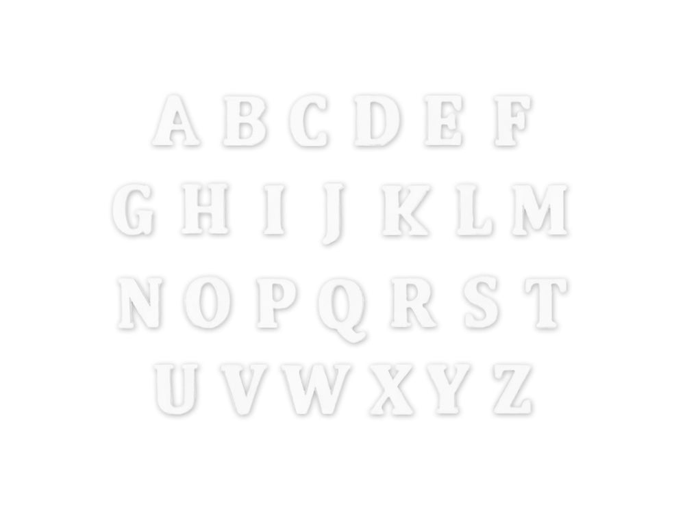 Craftwood: 1.3x1.5cm Mini Letter Box Set 104pc (4ea x 26 Letters) 2mm(T) A) White