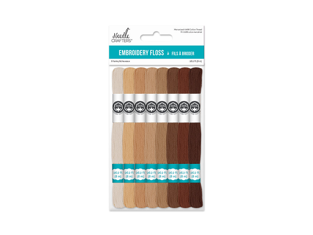 Needlecrafters: 8m Cotton Embroidery Floss 8 Hanks/pkg H) Natural Selection