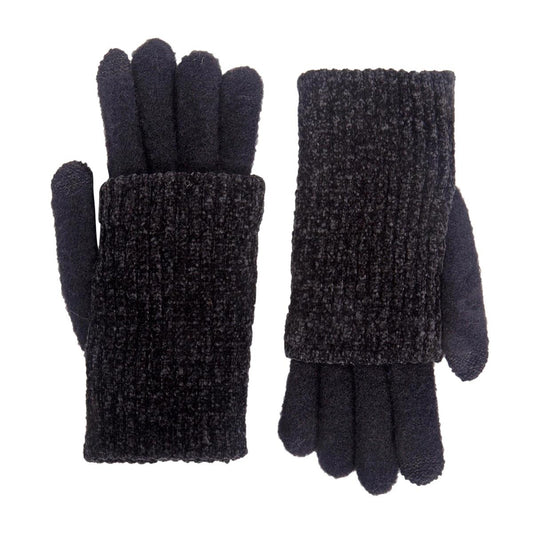 Nordic T. Chenille Glove w/ Hand Cover, Black, header card