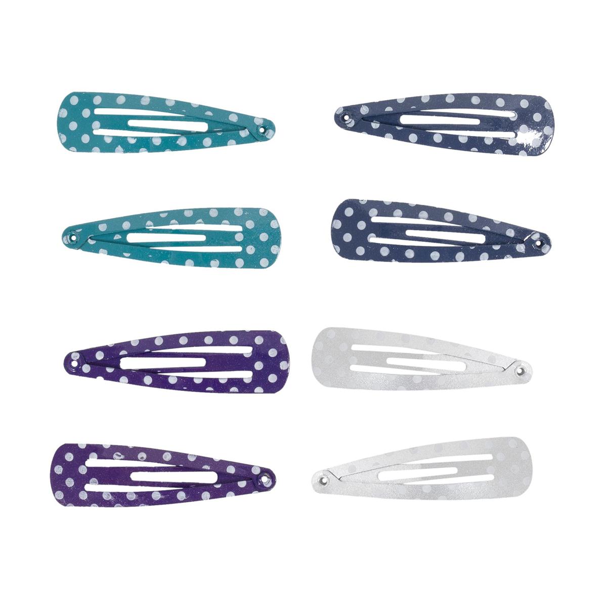 Stylin, 8-pc Polka Dot Snap Barrettes, h/c