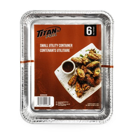 TITAN FOIL SMALL UTILITY CONTAINER WITH ROLLED RIM 6/PK