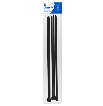 CABLE TIES - 500mm/20" 8PCS, BLACK