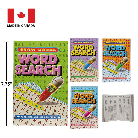 Brain Games Wordsearch Puzzle Book 8" x 5", 4 Asst Themes, 96pages