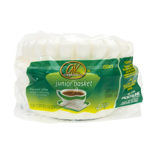 BASKET COFFEE FILTERS: 4 CUP, JUNIOR, 100/PK