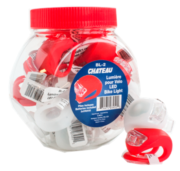 Bike lights red & wh blinking