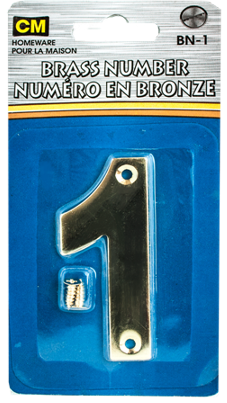 Brass pl number with screw 1