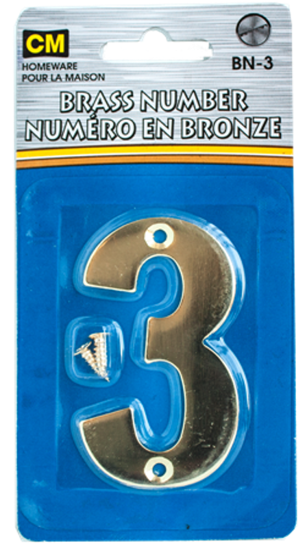 Brass pl number with screw 3