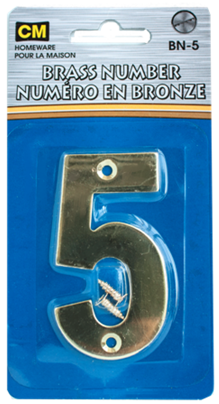Brass pl number with screw 5
