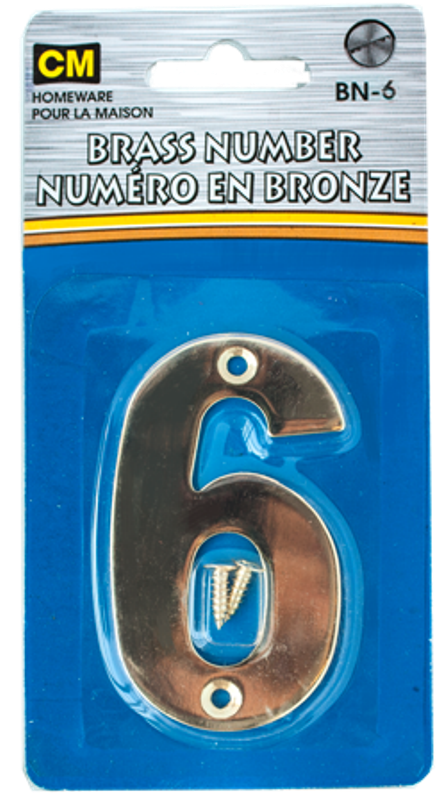 Brass pl number with screw 6