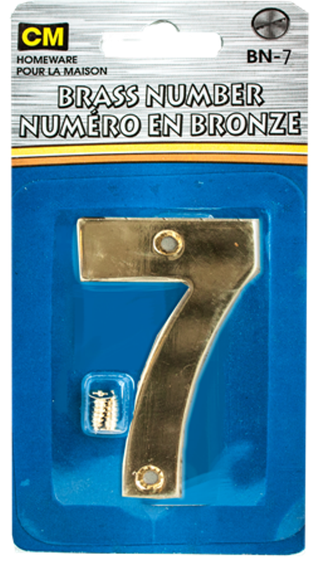Brass pl number with screw 7