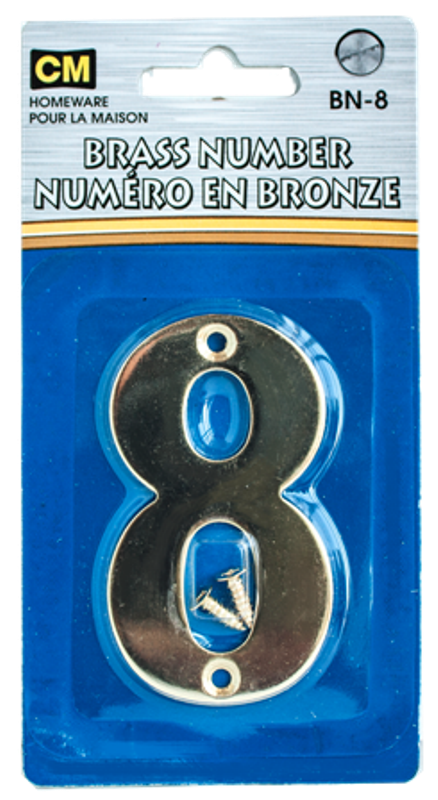 Brass pl number with screw 8